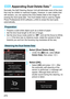 Page 272272
Normally, the Self Cleaning Sensor Unit will eliminate most of the dust 
that may be visible on captured images. However, in case visible dust 
still remains, you can append the Dust Delete Data to the image for 
erasing the dust spots later. The Dust Delete Data is used by Digital 
Photo Professional (EOS software , p.404) to erase the dust spots 
automatically.
Prepare a solid white object such as a sheet of paper.
 Set the lens focal length to 50 mm or longer.
 Set the lens focus mode switch to...