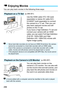 Page 288288
You can play back movies in the following three ways:Use the HDMI cable HTC-100 (sold 
separately) or stereo AV cable AVC-
DC400ST (sold separately) to connect 
the camera to a TV set. Then you can 
play back captured movies and still 
photos on the TV set.
If you have a High-Definition TV set and 
connect your camera with an HDMI 
cable, you can watch Full High-Definition 
(Full HD: 1920x1080) and High-
Definition (HD: 1280x720) movies with 
higher image quality.
You can play back movies on the...