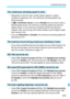 Page 373373
Troubleshooting Guide
Depending on the lens type, shutter speed, aperture, subject 
conditions, brightness, etc., the continuous shooting speed may 
become slower.
 If [z 3: Anti-flicker shoot. ] is set to [Enable] and you shoot under a 
flickering light source, the continuous shooting speed may become 
slightly slower, or the continuous shooting interval may become 
irregular. Also, the time lag until shutter release may be slightly longer 
than usual (p.144).
 If you set [ Distortion ] to...