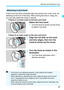 Page 4747
Attaching and Detaching a Lens
A lens hood can block unwanted light and prevent rain, snow, dust, etc. 
adhering to the front of the lens. W hen storing the lens in a bag, etc., 
you can also attach the hood in reverse.
 If there is no index mark on the lens and hood:
Attach the lens hood.
Turn the hood as shown by the arrow 
to attach it securely.
 If there is an index mark on the lens and hood:
1Align the red dots on the hood 
and lens edges, then turn the 
hood as shown by the arrow.
2Turn the...