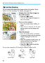 Page 70A Full Auto Techniques (Scene Intelligent Auto)
70
You can shoot while viewing the im age on the LCD monitor. This is 
called “Live View shooting”. For details, see page 191.
1Display the Live View image on 
the LCD monitor.
 Press the < A> button.
 The Live View image will appear on 
the LCD monitor.
2Focus on the subject.
 Press the shutter button halfway to 
focus.
 When focus is achieved, the AF point 
will turn green and the beeper will 
sound.
3Take the picture.
 Press the shutter button...