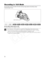 Page 46
46
The camcorder uses the full width of the CCD, retaining image quality an\
d providing a larger
horizontal angle of view.
Set the ASPECT RATIO switch to 16:9.
The screen changes to the “letterbox” format.
❍If you play back a 16:9 recording on a normal TV, the image appears horizontally squeezed.
❍ If you connect the camcorder to a TV with an S (S1) terminal or Video ID-1 system, recordings
made in the 16:9 mode will be automatically played back in widescreen mode.
❍ The aspect ratio does not change...