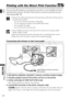 Page 118
118

Using a Memory Card

ZR65 MC

ZR70 MC

E

Printing with the Direct Print Function
You can print still images by connecting the camcorder to a Canon Bubble \
Jet Printer
with Direct Print function. The Direct Print function can also be used w\
ith the print
order settings ( 116).❍Observe the following precautions during printing, otherwise printing may not
be performed correctly.
- Do not turn off the camcorder or the printer.
- Do not change the position of the TAPE/CARD switch.
- Do not detach the...