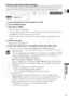 Page 121
121
Using a Memory Card

ZR65 MC

ZR70 MC

E
Printing with Print Order Settings
You can print still images you have selected with the Print Order functio\
n. If you wish
to print more than 1 copy, set the number of copies in the print order ( 116).
1. Connect the printer to the camcorder ( 118).
2. Press the MENU button.
3. Select [\PRINT].
• The print setting menu appears.
• “Set print order” appears, when you connect a printer with direct print function and
select \PRINT without having set the print...