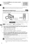 Page 98
98
Editing
E
7. Press the STOP 3button on the wireless controller
to stop dubbing. 
Audio device: Stop playback.
Set the zero set memory at the end of the scene you wish to dub audio. The
camcorder will automatically stop audio dubbing at that point.
Playing Back the Added Sound
You can select to play back Stereo 1 (original sound), Stereo 2 (added\
 sound), or adjust
the balance of both sounds.
1. Open the menu and select [AUDIO SET UP]. Select [12bit AUDIO OUT],select a setting and close the menu.
•...