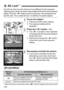 Page 110110
Use AE lock when the area of focus is to be different from the exposure 
metering area or when you want to take multiple shots at the same exposure 
setting. Press the <
A> button to lock the exposure, then recompose and 
take the shot. This is called AE lock. It is effective for backlit subjects.
1Focus the subject.
Press the shutter button halfway.
 The exposure setting will be 
displayed.
2Press the  button. (0 )
 The < A> icon lights in the viewfinder 
to indicate that the exposure setting is...