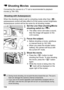 Page 154154
Connecting the camera to a TV set is recommended to playback movies (p.184-185).
When the shooting mode is set to a shooting mode other than , 
autoexposure control will take effect to fit the scene current brightness. 
Autoexposure control will be the same for all shooting modes.
1Set the Live View shooting/Movie 
shooting switch to .
The reflex mirror will make a sound, 
then the image will appear on the 
LCD monitor.
2Focus the subject.
 Before shooting a movie, autofocus 
or manual focus...