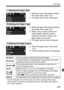 Page 209209
wPrinting
Select the size of the paper loaded in 
the printer, then press < 0>.
 The paper type screen will appear.
 Select the type of the paper loaded in 
the printer, then press < 0>.
 When using a Canon printer and 
Canon paper, read the printer’s 
instruction manual to check what 
paper types can be used.
 The page layout screen will appear.
 Select the page layout, then press 
.
 The print setting screen will reappear.
* From the Exif data, the camera name, lens name, shooting mode,...