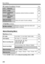 Page 260260
Menu Settings
8 Custom Functions (Orange)Page
9 My Menu  (Green)
x  Movie  (Red)
Page
* In the < 1/C > mode, it will be [Sound recording ]: [On ] or [ Off].
C.Fn I : Exposure
Customize camera functions as desired
222
C.Fn II : Image224
C.Fn III : Autofocus/
Drive225
C.Fn IV : Operation/Others231
Clear all Custom 
Functions (C.Fn)Clears all Custom Function settings220
My Menu settingsRegister frequently-used menu items and 
Custom Functions238
Movie Shooting Menu
AF modeLive mode /  u Live mode /...