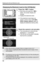 Page 5050
Displaying the Grid and Electronic Level
1Press the  button.
Each time you press the  
button, the screen display will 
change.
 Display the electronic level.
 If the electronic level does not 
appear, set the menu’s [ 7 INFO. 
button display options ] option to 
display the electronic level (p.244).
2Check the camera’s roll and pitch.
 The horizontal and vertical tilt are 
displayed in 1° increments.
 The red line turning green indicates 
that the tilt is corrected.
Displaying the Electronic...