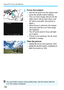 Page 198Using AF to Focus (AF Method)
198
3Focus the subject.
 Aim the AF point over the subject and 
press the shutter button halfway.
XThe Live View image will turn off, the 
reflex mirror will go back down, and 
AF will be executed. (No picture is 
taken.)
XWhen focus is achieved, the beeper 
will sound and the Live View image 
will reappear.
XThe AF point used to focus will light 
up in green.
XIf focus is not achieved, the AF point 
will blink in orange.
4Take the picture.
 Check the focus and exposure,...