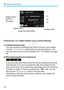 Page 72C Creative Auto Shooting
72
Pressing the < Q> button enables you to set the following :
(1) Ambience-based shots You can choose the ambience you want  to convey in your images. 
Turn the < 6> or < 5> dial to select the desired ambience. You 
can also select it from a list by pressing < 0>. For details, see page 
84.
(2) Blurring/sharpening the background
If you move the index mark toward  the left, the background will look 
more blurred. If you move it to ward the right, the background will 
look more in...