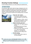 Page 138138
Function settings particular to Live View shooting are explained here.
If you press the  button while the image is displayed on the LCD 
monitor in a Creative Zone mode, you can set any of the following: AF 
method, Drive/self-timer, White balance, Picture Style, Auto Lighting 
Optimizer, Image-recording quality, and ISO speed. In Basic Zone 
modes, you can set the AF method and the settings shown in the table 
on page 72.
1Press the  button.
XThe functions settable with Quick 
Control will appear on...