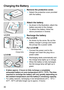 Page 3030
1Remove the protective cover.
 Detach the protective cover provided 
with the battery.
2Attach the battery.
 As shown in the illustration, attach the 
battery securely to the charger.
 To detach the battery, follow the 
above procedure in reverse.
3Recharge the battery.
For LC-E10
 As shown by the arrow, flip out the 
battery charger’s prongs and insert 
the prongs into a power outlet.
For LC-E10E
 Connect the power cord to the 
charger and insert the plug into a 
power outlet. 
XRecharging starts...