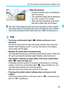 Page 5757
A Fully Automatic Shooting (Scene Intelligent Auto)
4Take the picture.
 Press the shutter button completely to 
take the picture.
XThe captured image will be displayed 
for 2 sec. on the LCD monitor.
 After you finish shooting, push down 
the built-in flash with your fingers.
 The focus confirmation light  blinks and focus is not 
achieved.
Aim the AF point over an area with good contrast, then press the 
shutter button halfway (p.45). If you are too close to the subject, 
move away and try again....