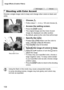 Page 108Image Effects (Creative Filters)
108
Choose a single image color to keep and change other colors to black and 
white.
Choose T.
zFollow steps 1 – 2 on p. 103 and choose  T.
Access the setting screen.
zPress the l  button.XThe original image and the Color Accent 
image are displayed one after another.
XBy default, green is the color that will be kept.
Specify the color.
zPosition the center frame over the color to 
keep, and then press the  q button.
XThe specified color is recorded.
Specify the range of...