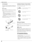 Page 66
Safety Instructions
USE CAUTION IN CARRYING OR 
TRANSPORTING THE PROJECTOR
–Do not drop or bump a projector, otherwise damages or
malfunctions may result.
–When carrying a projector, use a suitable carrying case.
–Do not transport a projector by using a courier or transport
service in an unsuitable transport case.  This may cause
damage to a projector.  To transport a projector through a
courier or transport service, consult your dealer for their
information.
Moving the Projector
When moving the...