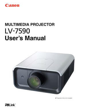 Page 1MULTIMEDIA PROJECTOR
User’s Manual
] Projection lens not included. 