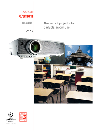 Page 1The perfe\bt proje\btor for 
daily \blassroom use.PROJECTOR
LV-X4 