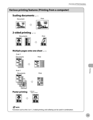 Page 354Printing
7-3
Overview of Print Functions
(p. 7-9)
(p. 7-10)(p. 7-7) 