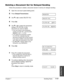 Page 109Chapter 7 Sending Faxes7-17
Sending Faxes
Deleting a Document Set for Delayed Sending
Follow this procedure to delete a document stored in memory for delayed sending:
1Open the one-touch speed dialing panel.
2Press Delayed Transmission.
3Use ∂or ¨to select DELETE FILE.
4Press Set.
5Use ∂or ¨to select the transaction
number (
TX/RX NO.) of the
document you want to delete.
•If you are unsure of the transaction
number (
TX/RX NO.), print the DOC.
MEMORY LIST (1
p.9-4).
•A “
#”before the transaction number...