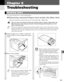 Page 648
8-1
This section describes how to remove jammed paper.
Removing Jammed Paper from Inside the Main Unit
When print media jams inside the main unit, the LCD displays REC. PAPER JAM.
• There are some areas inside the machine and cartridge which are subject to high voltages and
high temperatures. Take adequate precaution when performing internal inspections to avoid
burns or electrical shock.
• When removing jammed copy paper from inside the machine, take care not to allow the toner on the
jammed copy...