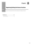 Page 1058-1
Chapter
8
  Registering/Setting  the  Various  Functions  
 You can set or change machine functions from the setting menu according to your purpose.  
Setting Menu List 8-2
Printing a User Data List  8-2
Contents of the Setting Menu  8-2 