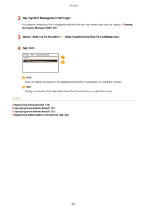 Page 4292Tap.
	If a screen for entering a PIN is displayed, enter the PIN with the numeric keys and tap . Setting
theSystemManagerPIN(P.397)
3Select