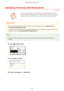 Page 289SpecifyingPreviouslyUsedDestinations
1469-05C
 You can select a destination from among the past three destinations. When you
specify a previously used destination, the machine also sets the same scan settings
such as density you used the last time you sent documents to that destination.	 When  is set to , you cannot use this feature. DisablingUseof
PreviouslyUsedDestinations(P.419)
	 Turning OFF the machine or setting  to  deletes the past destinations, and
disables this feature....