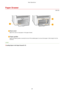 Page 32PaperDrawer
1469-00E
 
Dustcover
Open this cover to load paper in the paper drawer.
Paperguides
Adjust the paper guides to exactly the size of the loaded paper to ensure that paper is fed straight into the machine.
LINKS
LoadingPaperinthePaperDrawer(P.47)
Basic Operations
24    