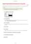 Page 77RegisteringMultipleDestinationsforGroupDial
1469-015
Multiple destinations can be combined into groups. After a group is registered, you can add or delete destinations.
	 Only destinations of the same type of address can be registered in the same group.
	 Shared folders cannot be registered in a group as destinations.1Pressandtap.2Tap.
	If a screen appears prompting you to enter a PIN, enter the correct PIN using the numeric keys, and tap
. 
SettingaPINforAddressBook(P.415)
3Tap.
	...