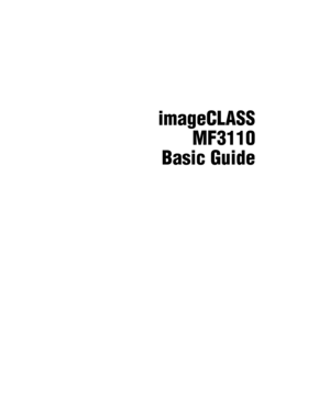 Page 1imageCLASSMF3110
Basic Guide
LD_Basic_US.book  Page 0  Wedn esday, June 30, 2004  2:02 PM 