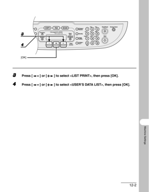 Page 14212-2
Machine Settings
3Press [ ] or [ ] to select , then press [OK].
4Press [ ] or [ ] to select , then press [OK].
3
4
[OK] 