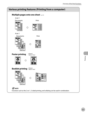 Page 148
Printing 
6-3
Overview of the Print Functions

 (p.  6-9)  