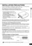 Page 1313
SAFETY INSTRUCTIONS
INSTALLATION PRECAUTIONS
Ensure that the projector is installed with a minimum distance of 1 m (3.3) from its left,
right, rear, and top panels to the neighboring object such as a wall.
Pay Attention to Hot Air from Exhaust Vent
Hot air is exhausted from the exhaust vent. Do not place any object near the exhaust vent.
•Do not put any spray can near the vent. 
The internal pressure increases due to heat,
resulting in explosion.
•Do not put any metallic object. It may become
hot,...