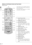 Page 2222
BEFORE USE
Buttons on the Remote Control and Top Control
Remote Control
This projector can be operated using but-
tons on the remote control or the top con-
trol on the main unit.
The remote control allows you to operate
all functions of the projector.
(1) Infrared Remote Emitter
Sends a signal to the infrared remote
receiver on the main unit.
(2) POWER button (P38, 58)
Turns the projector on or off.
(3) AUTO SET button (P44, 68)
Performs auto adjustment on focus-
ing, keystone distortion, screen...