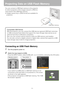 Page 108108
Projecting Data on USB Flash Memory
You can connect a USB flash memory to the projector 
for direct projection of the images (saved in JPEG for-
mat) saved in the USB flash memory.
 Images saved only in JPEG format are available for 
projection.
Connecting an USB Flash Memory
1Turn the projector power on.
2Switch the input signal to [USB].
Press the INPUT button, select [USB] with  [ ] / [ ] buttons, and press the OK button.
If you switch to [USB] when a USB flash memory is not 
connected or the...