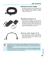 Page 139Major Accessories
●Extension Cord ET-1000N3
Ten-meter extension cord for connecting the
Timer Remote Controller TC-80N3 or Remote
Switch RS-80N3 to the EOS-3. For remote
picture-taking situations.
●Wireless Controller LC-4
Wireless controller effective up to 100 meters.
It comes with a transmitter and receiver. The
receiver’s camera connection plug connects to
the EOS-3’s three-pin remote control socket
with quick-lock feature. It has the same
wireless controller features as the LC-3.
●Remote Switch...