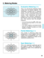 Page 552. Metering Modes
Evaluative Metering ( )
This is an all-around metering mode
suited even for backlit subjects. The
viewfinder is divided into 21 metering
zones. All the focusing points are
linked to the evaluative metering
zones. After detecting the main
subject’s size, position, brightness,
background, front and back lighting,
etc., the camera sets the proper
exposure.
•In the manual focusing ( MFor M) mode,
evaluative metering centers on the center
focusing point.
• If the subject brightness and...