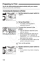 Page 138
138
You do the direct printing procedure entirely with your camera while you look at the LCD monitor.
1Set the camera’s power switch to 
.
2Set up the printer.
 For details, see the printer’s 
instruction manual.
3Connect the camera to the 
printer.
 Use the interface cable that came 
with the camera.
  When connecting the cable plug to 
the camera’s < D> terminal, the 
cable plug’s < D> icon must face the 
front side of the camera.
  To connect to the printer, refer to the 
printer’s instruction...