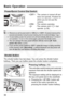 Page 36
36
 :  The camera is turned off and 
does not operate. Position for 
when you do not use the 
camera.
< 1 > : The camera operates.
< J > : The camera and < 5> dial 
operate. (p.38)
The shutter button has two steps. You can press the shutter button 
halfway. Then you can further press the shutter button completely.
Pressing halfway ( 9 )
This activates autofocusing and automatic 
exposure that sets the shutter speed and 
aperture.
The exposure setting will be displayed on 
the top LCD panel and in the...