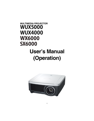 Page 4343
MULTIMEDIA PROJECTOR
User’s Manual
(Operation) 