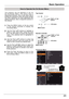 Page 23Basic	Operation
23
Basic	Operation
How	to	Operate	the	On-Screen	Menu
T h e   p r o j e c t o r   c a n   b e   a d j u s t e d   o r   s e t   v i a t h e   O n - S c r e e n   M e n u .   T h e   m e n u s   h a v e   a hierarchical  structure,  with  a  main  menu  that  is divided into submenus, which are further divided into  other  submenus.  For  each  adjustment  and setting procedure, refer to respective sections in this manual.
Use  the  Point ▲▼  buttons  to  highlight  or select  a  main  menu...