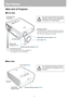 Page 2424
Par t Names
Main Unit of Projector
■Front Side
■Rear Side
Terminals and 
connectors
Infrared remote receiver (P30) LensRanging window
Do not place any obstacle between the projec-
tor and the screen, as the auto focusing func-
tion may fail to operate correctly.
Adjustable foot lock button (P35)
Anti-theft lock hole
An anti-theft wire cable available on 
the market can be connected.Lens cap (P22)Be sure to remove the lens cap during 
projection. Failure to do so will result in 
fire hazards or cap...