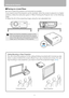 Page 34Setting Up the Projector
34
■Placing on a Level Place
Be sure to keep the projector as horizontal as possible.
If you need to point the projector up (for example, when the screen is placed on a higher 
position), follow the instruction given in When Pointing the Projector Up on the following 
page.
 Adjust the tilt of the projecting image using the rear adjustable foot.
Ceiling Mounting or Rear Projection
You can mount the projector on the ceiling (Ceiling mounted) with it turned up side 
down or place...