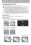 Page 60Adjusting Image
60
Adjusting Keystone Distortion
The D.SHIFT/KEYSTONE button corrects the keystone distortion.
■Auto adjustment
Press the D.SHIFT/KEYSTONE button, and then the AUTO SET button.
■Manual adjustment
1Press the D.SHIFT/KEYSTONE button to pop up a window shown at the lower right.
2Press the pointer buttons to adjust the focus.
 Keystone can be adjusted within the range of ± 20 degrees. If the keystone distortion is 
too large to adjust, move the projector installation position. (P35)
 The...