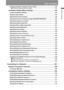 Page 1111
Table of Contents
Table of Contents
Changing Notebook Computer Screen Output .................................................... 145
■ Turning on External Monitor Output .................................................................. 145
Installation-Related Menu Settings ................................................... 146
Locking Installation Settings ................................................................................. 146
Flipping Image Display...