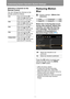 Page 114114
Customizing System Operation (System Settings)
Selecting a Channel on the 
Remote control
You can change the channel on the 
remote control as follows.
Reducing Motion 
Blur
> [System settings] > [Motion blur 
reduction]
Motion blur is blurring that occurs 
during video playback. Motion blur 
reduction can make this blurring 
less noticeable. This function is 
available in [Presentation] or 
[Dynamic] image modes (P97).
Press the OK button to accept your 
setting and then press the MENU 
button or...