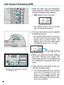 Page 46ONE SHOT
AEB321123
vT
03211230
46
Auto Exposure Bracketing [AEB]
1Open the palm door and simultane-
ously press the battery check button
and film winding mode selector.
• AEB appears in the LCD panel.     
• The display remains for six seconds
after you release the buttons.
2Turn the main dial to set the desired
bracketing amount.
•The set bracketing amount is shown in
the LCD panel as both a graphic level
display and a numerical value. The
diagram shows the case when setting
a bracketing amount of...