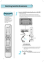 Page 29AV 2AV 1
L
- O I D U A - R
O E D I
V - S
O E D I V
AV 3
• N.B. :  If using AV3 then S-Video takes precedence so no need for video
lead if S-Video lead used the audio leads must still be used to
produce sound.
30
Watching Satellite BroadcastsWatching Satellite Broadcasts
•  To watch satellite 
broadcasting, subscribe 
to Digital Satellite 
Broadcasting, then connect 
the satellite Broadcasting 
Receiver to the PDP as 
shown right.
Watching Satellite
Broadcasts
Connect a Satellite Broadcasting Receiver to...